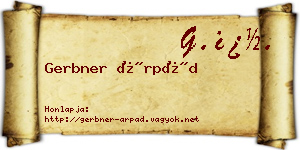 Gerbner Árpád névjegykártya